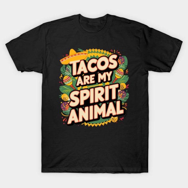 Classic Taco Spirit Animal Fun Quote Casual Wear T-Shirt by Indigo Lake